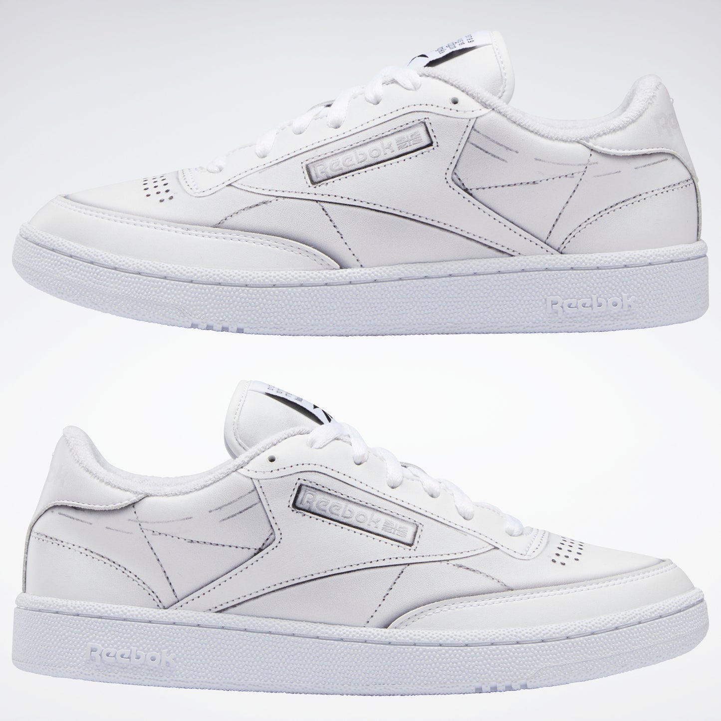 Reebok Footwear Men Maison Margiela Club C Shoes White/Black/White