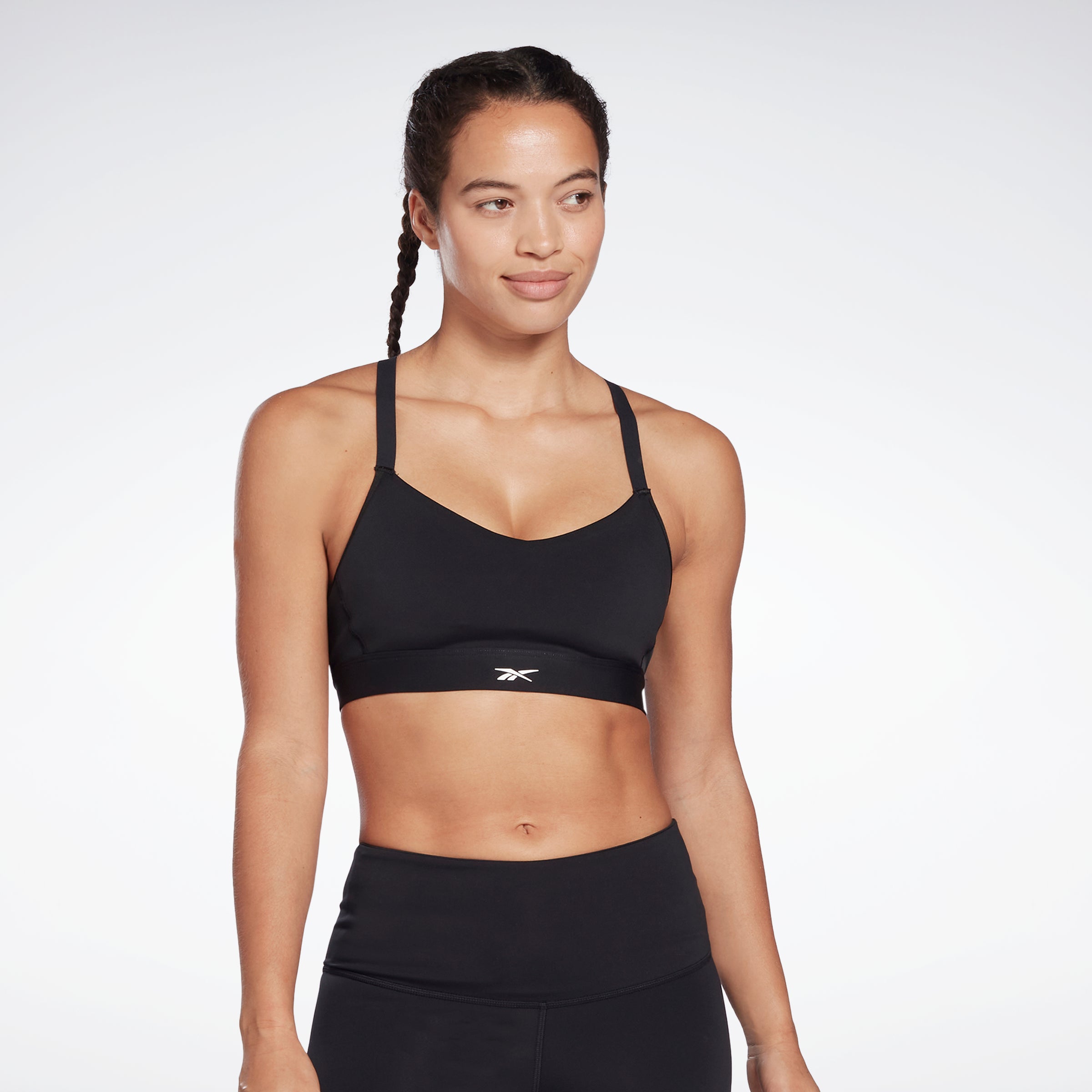 Reebok Women's Sports Bras, 2 Pack Low impact Black Grey Size L Seamless  New