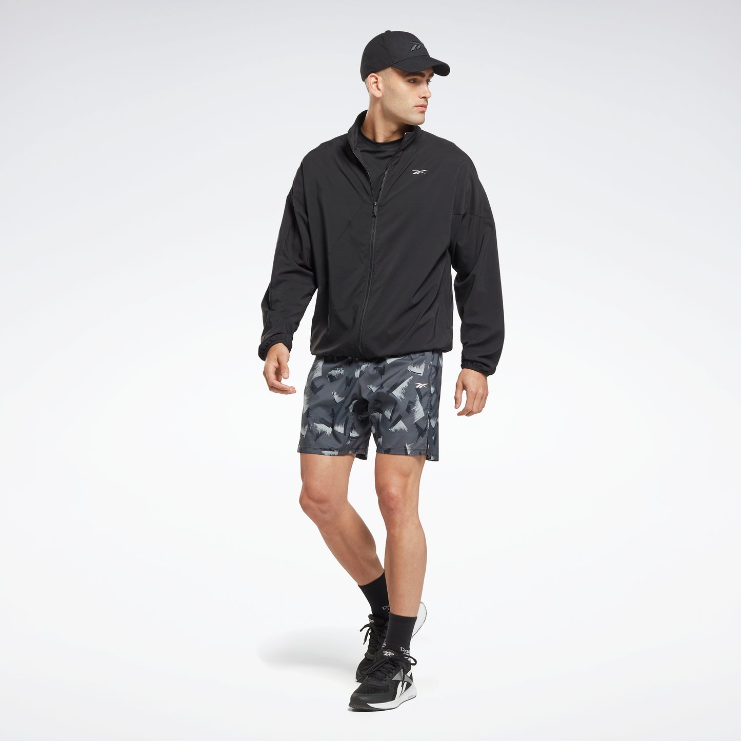 Reebok Apparel Hommes Running Woven Windbreaker Noir