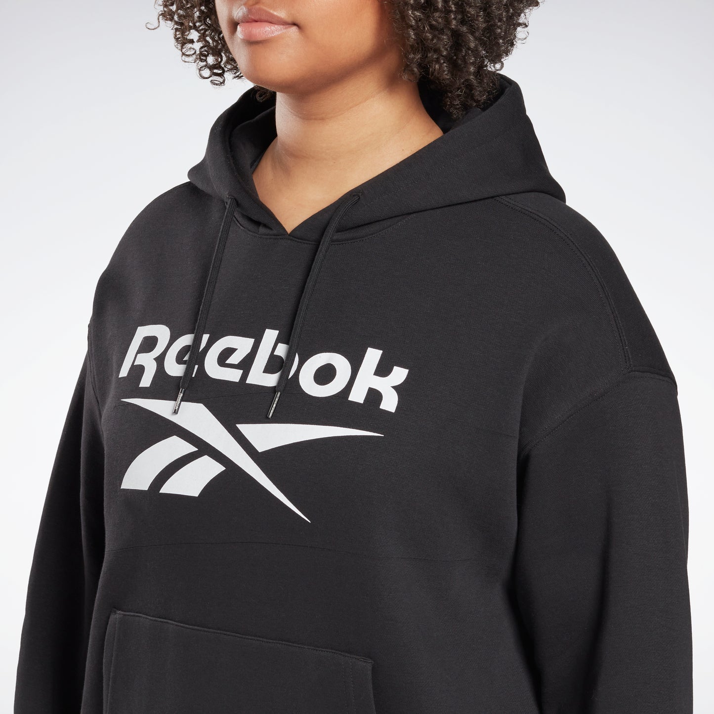 Reebok Apparel Women Reebok Identity Logo Fleece Hoodie (Plus Size) Black