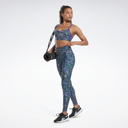 Reebok Apparel Women Lux 2.0 Speckle Modern Safari Leggings Forgrn