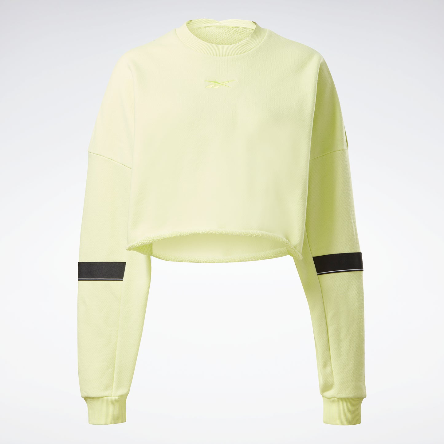 Reebok Apparel Women Studio Cropped French Terry Crew Sweatshirt Eneglw