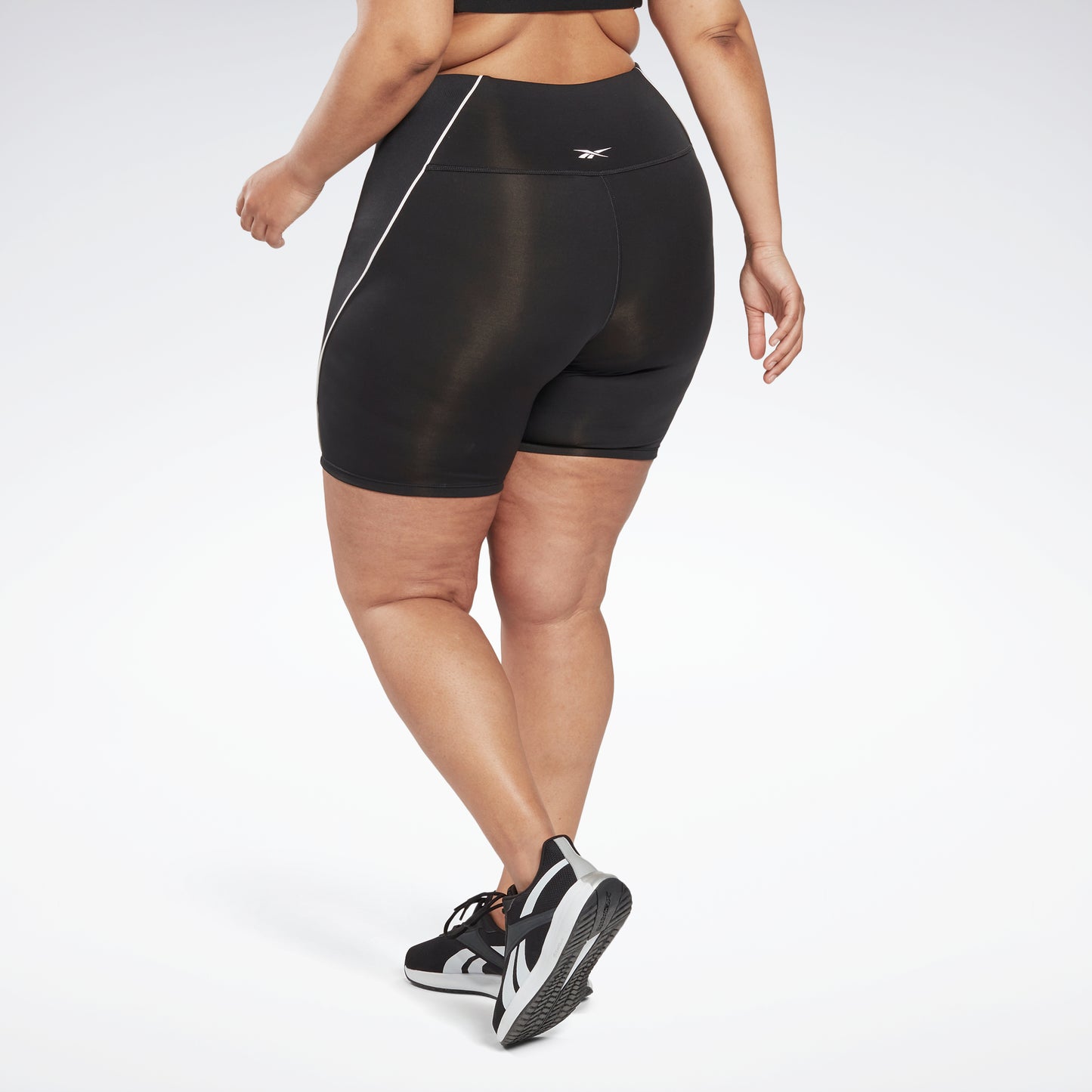 Reebok Apparel Women Workout Ready Poly Shorts (Plus Size) Nghblk