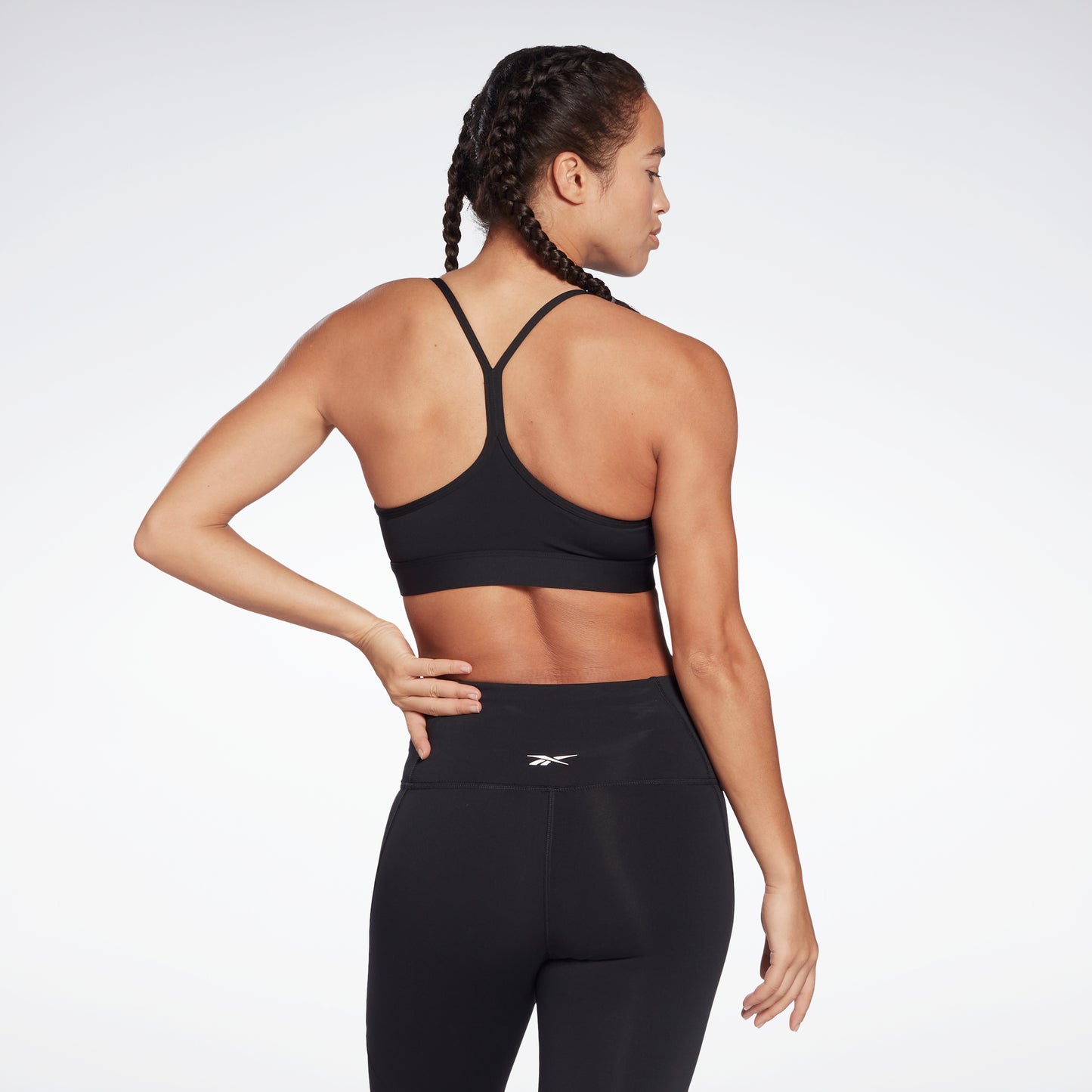 Reebok Apparel Women Reebok Lux Skinny Strap Medium-Support Sports Bra Black