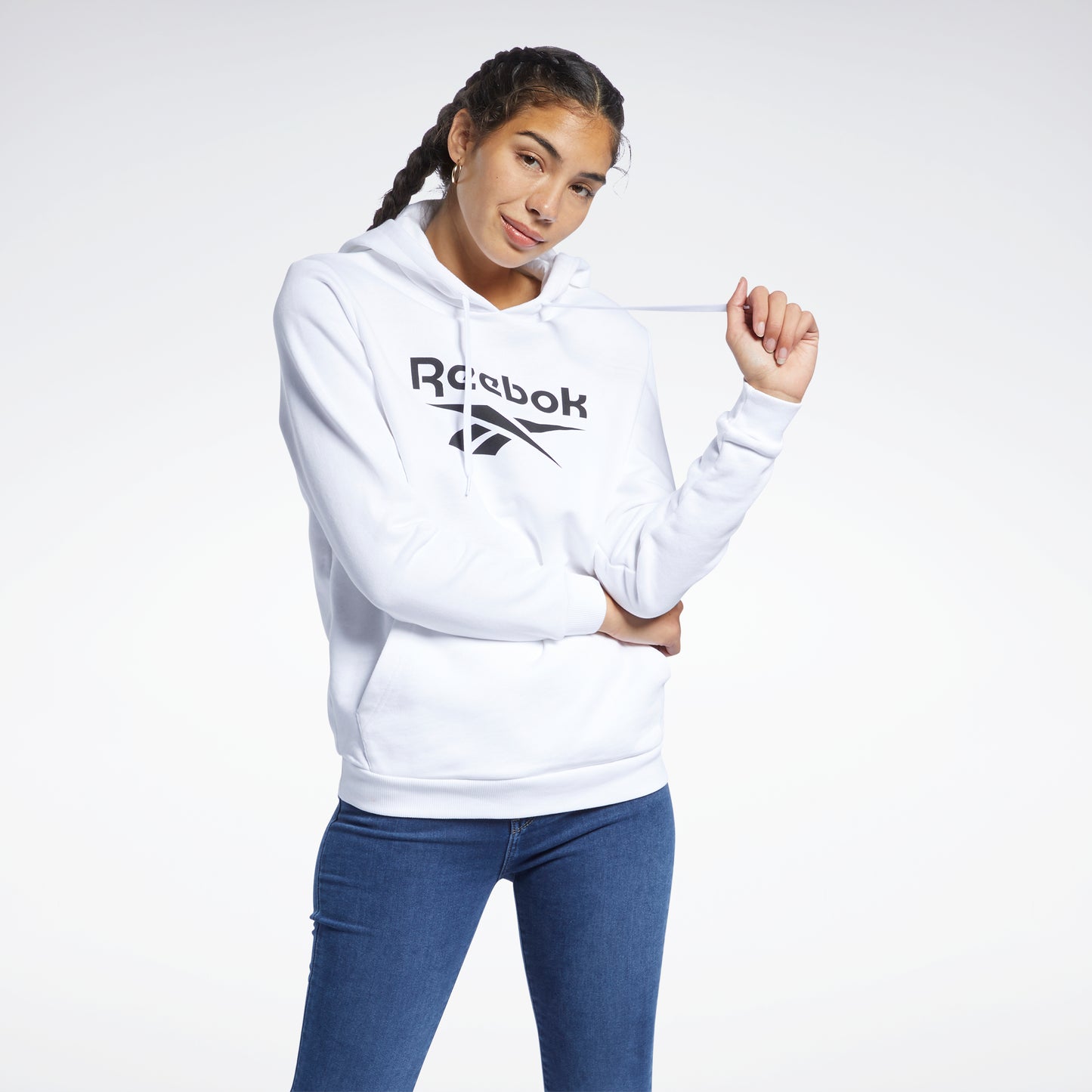 Reebok Apparel Women Classics Big Logo Hoodie Blanc