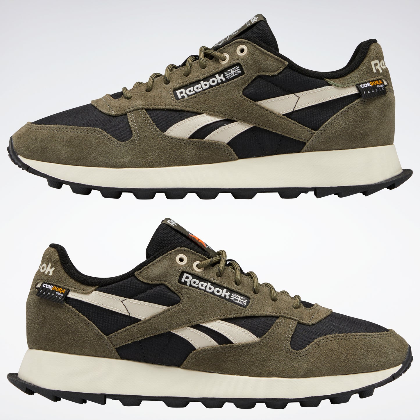 Reebok Footwear Men Classic Leather Shoes Cblack/Armgrn/Stucco
