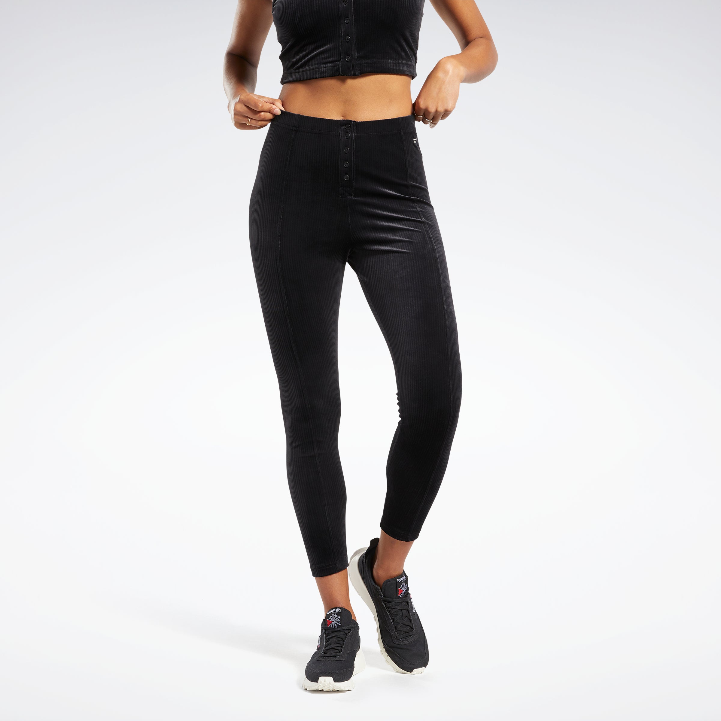 Reebok Running Printed Capri Tights Womens Athletic Leggings X Small Black
