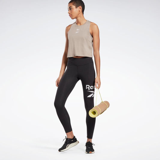 Reebok Apparel Women Reebok Identity Logo Leggings BLACK