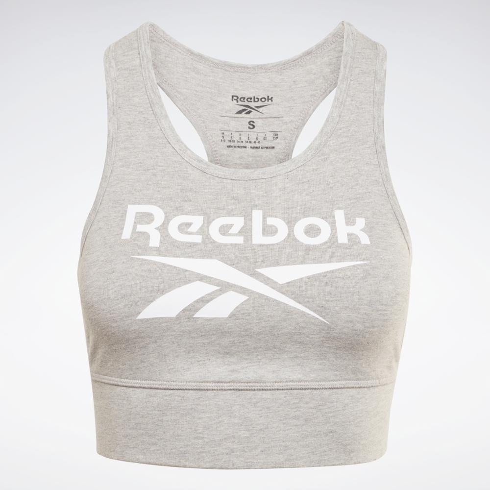 Reebok Apparel Women Reebok Identity Sports Bra MGREYH/WHITE