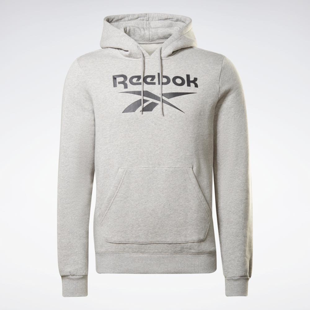 Reebok Apparel Men Reebok Identity Fleece Hoodie MGREYH/BLACK
