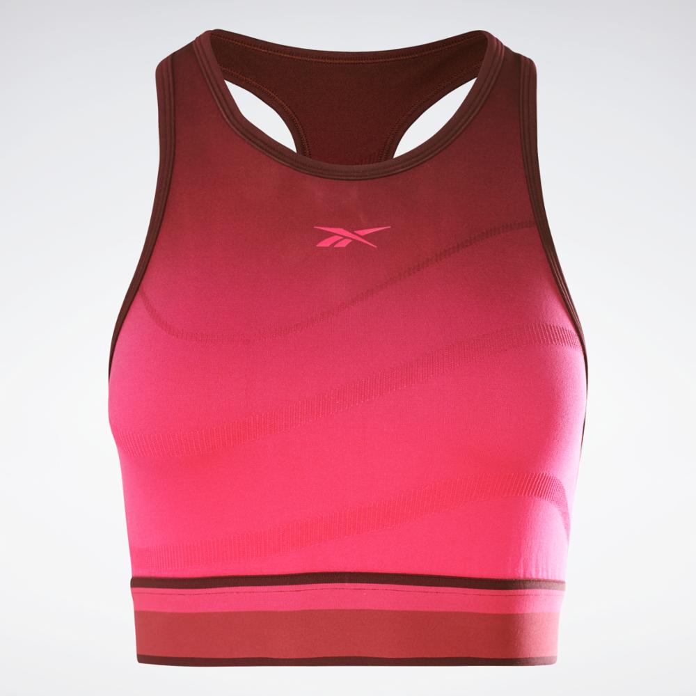Reebok Apparel Women United By Fitness Seamless Crop Top MAROON/PURPNK
