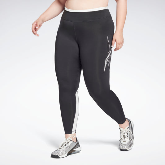Reebok Apparel Women Workout Ready Vector Leggings (Plus Size) Nghblk
