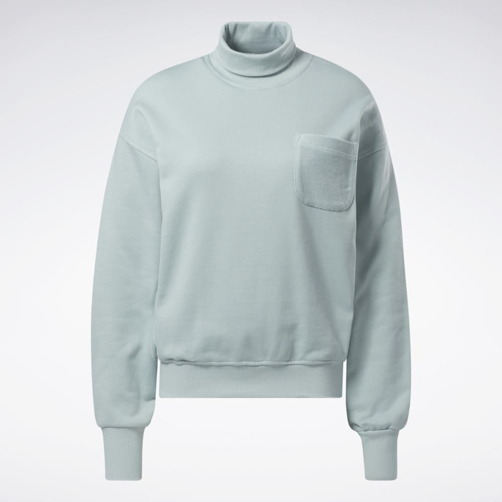 Reebok Apparel Women Classics Cotton French Terry Sweatshirt SEAGRY