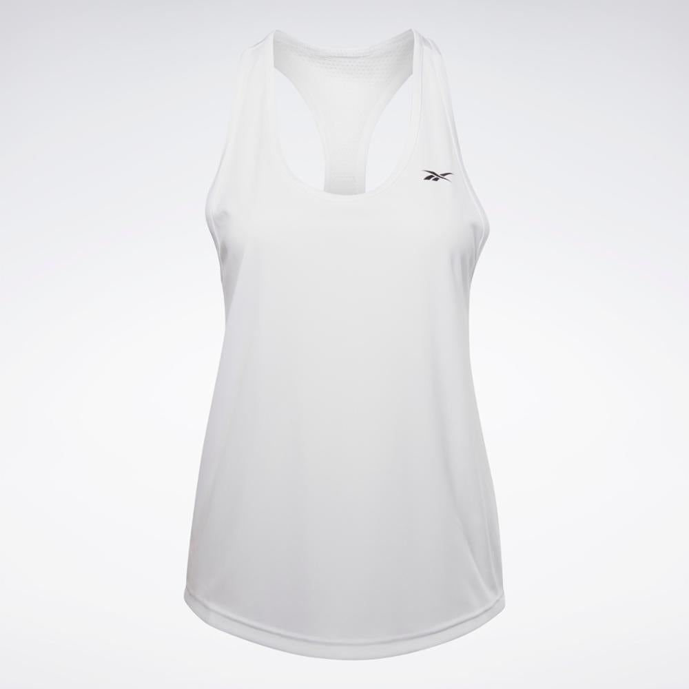Reebok Apparel Women Workout Ready Mesh Back Tank Top WHITE