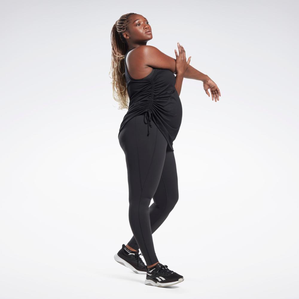 Reebok Apparel Women Reebok Lux Maternity Leggings (Plus Size) BLACK