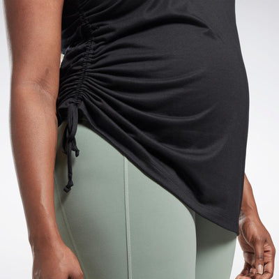 Reebok Apparel Women Maternity Drawstring Tank Top (Plus Size) BLACK