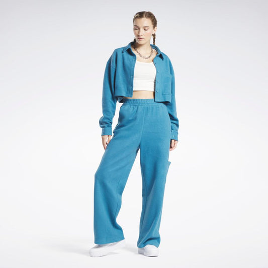 Reebok Apparel Women Reebok Classics Reverse Fleece Wide Leg Joggers STEBLU