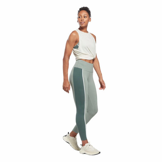 Reebok Apparel Women Lux High-Waisted Colorblock Leggings HARGRN