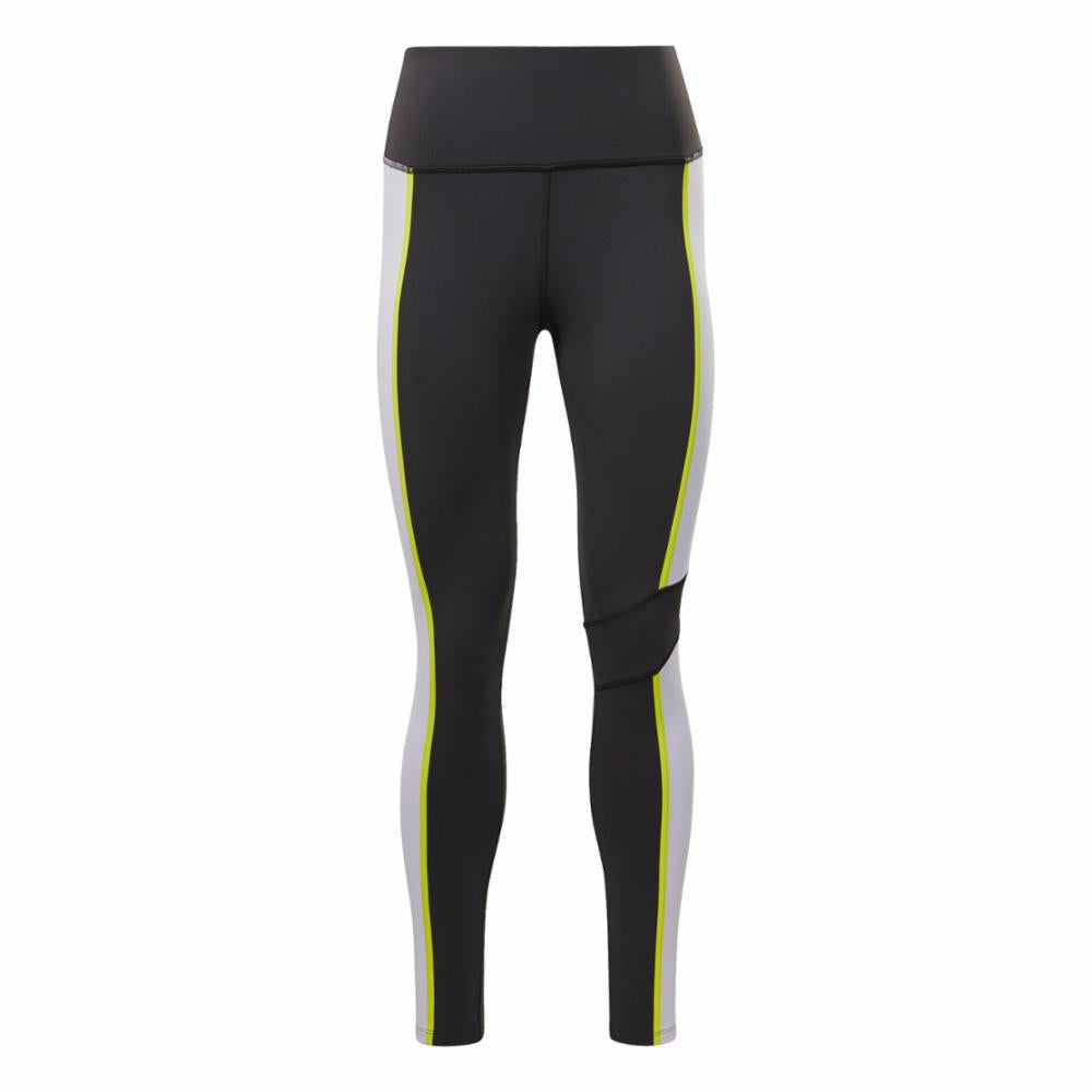 Reebok Apparel Women Lux High-Waisted Colorblock Leggings BLACK