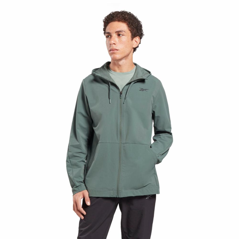 Reebok Apparel Men Performance Woven Zip-Up Jacket CHLGRN – Reebok Canada