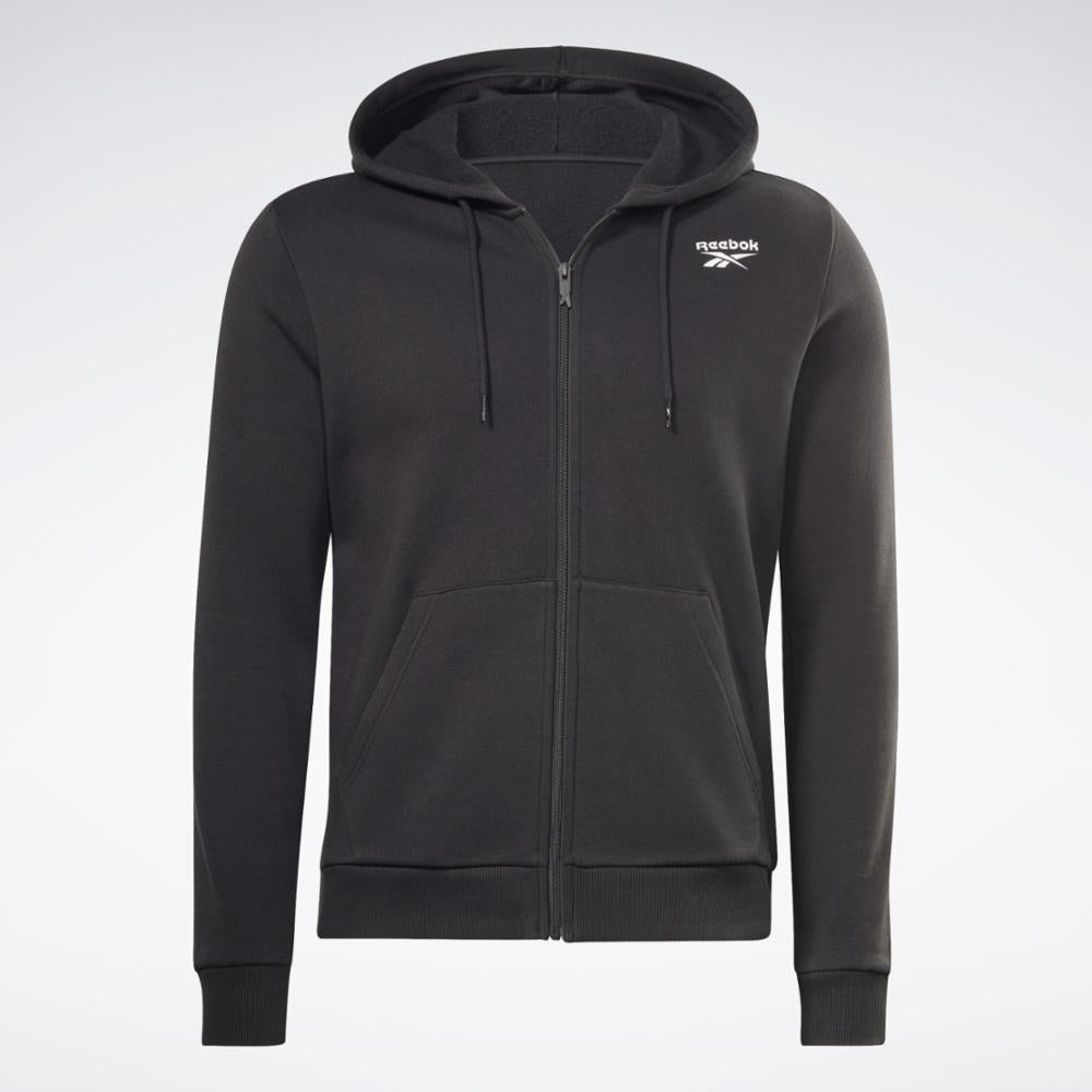 Reebok Apparel Men Reebok Identity Fleece Full-Zip Hoodie BLACK