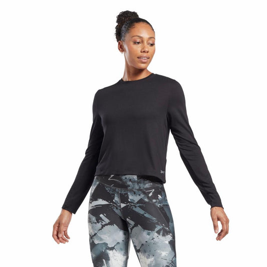 Reebok Apparel Women Activchill+Dreamblend Long-Sleeve Top BLACK