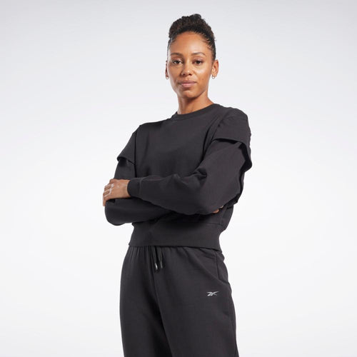 Reebok Apparel Women DreamBlend Cotton Mid-Layer Top BLACK