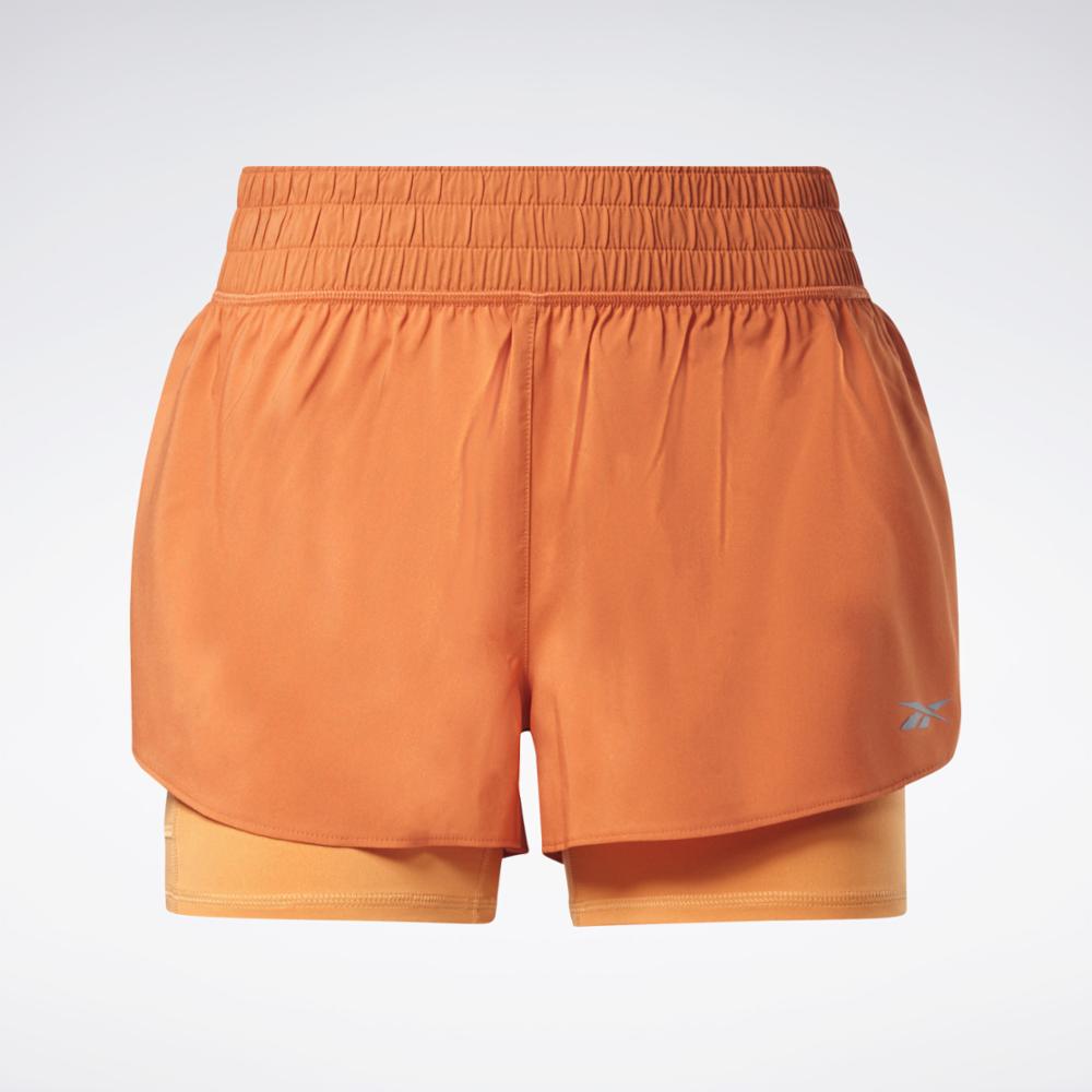 Reebok Apparel Women Running Two-in-One Shorts BURORA