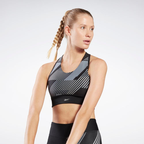 Reebok Apparel Women Running Printed Sports Bra NGHBLK