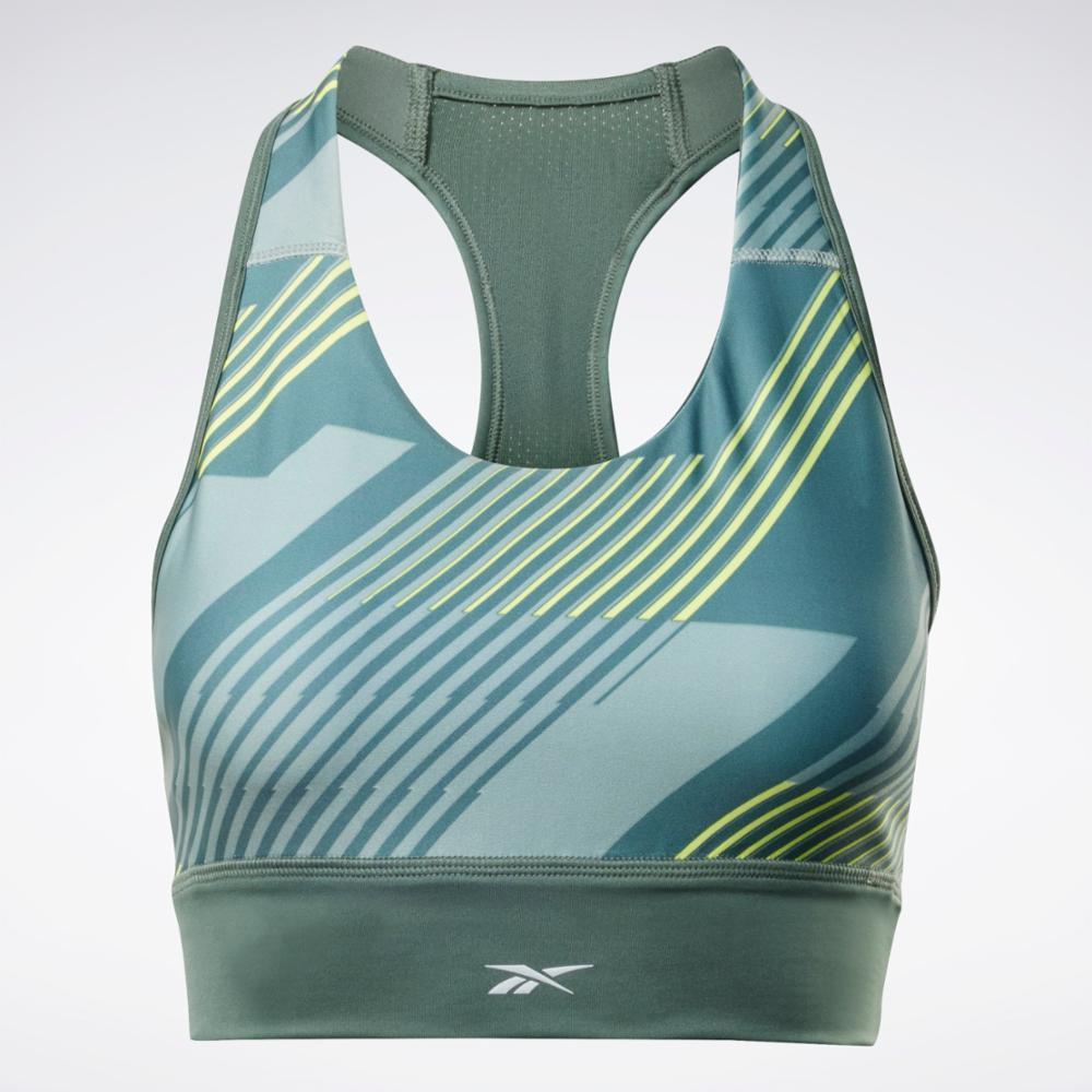 Reebok Apparel Women Running Printed Sports Bra CHLGRN