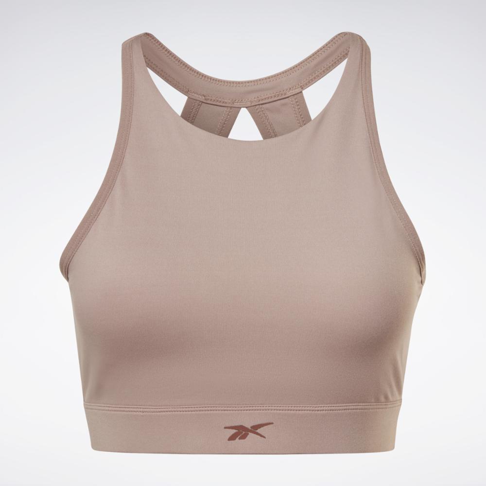 Reebok Apparel Women Yoga Long Line Sports Bra TAUPE