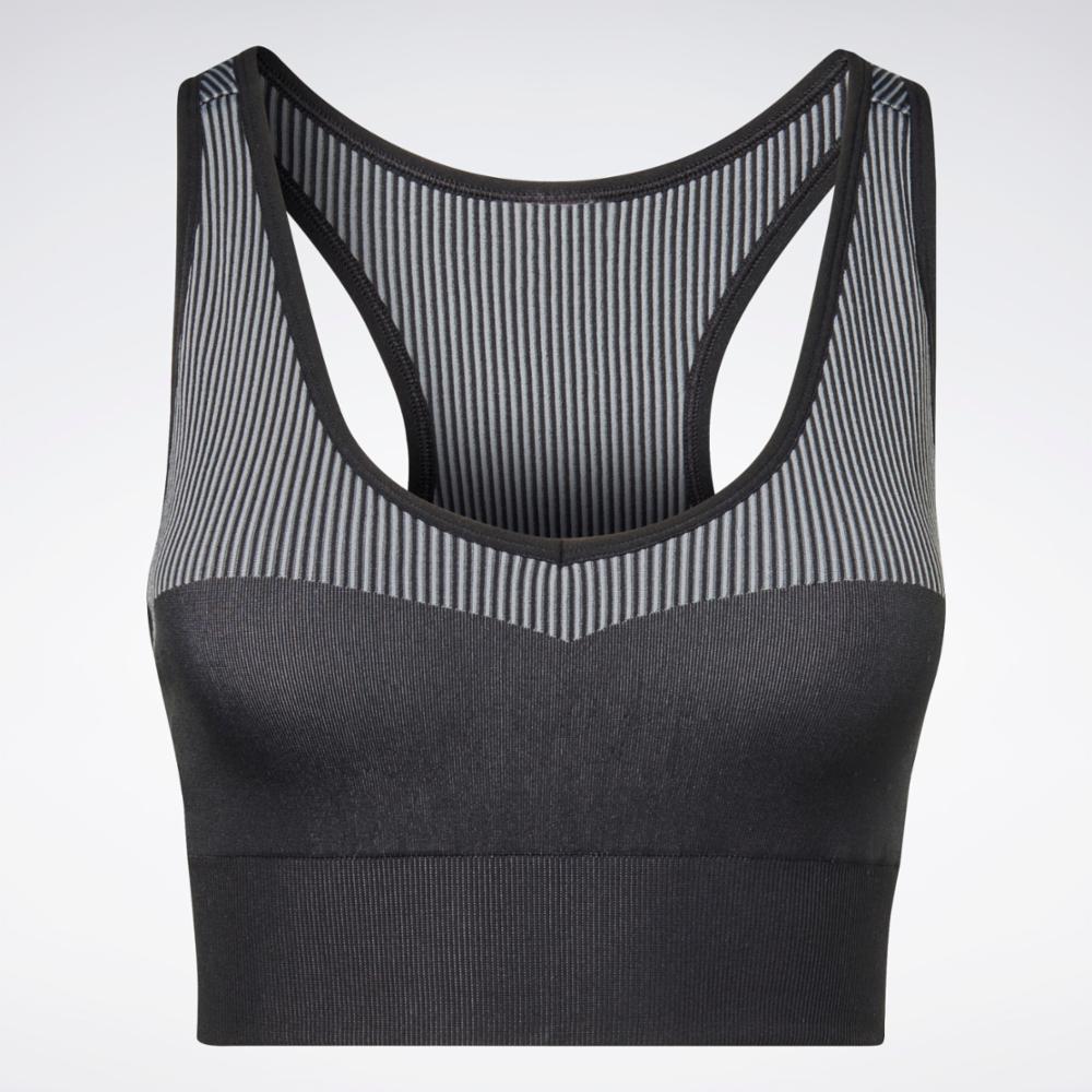 Reebok Apparel Women Yoga Seamless Sports Bra BLACK