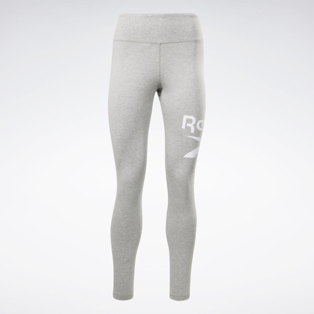 Reebok Apparel Women Reebok Identity Logo Leggings MGREYH/WHITE/WHITE