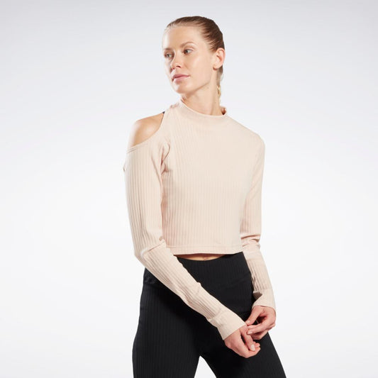 Reebok Apparel Women Yoga Cotton Rib Long-Sleeve Top SOFECR