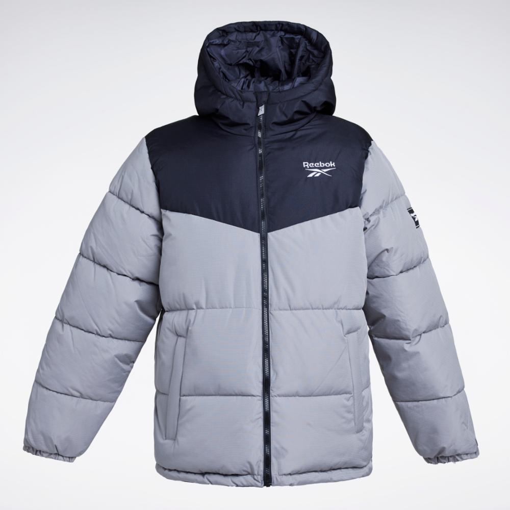 Reebok Apparel Men Classic Colorblock Reversible Puffer Jacket