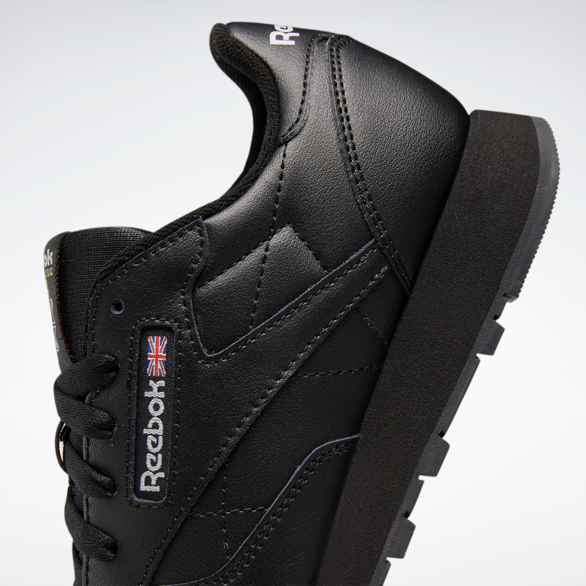 REEBOK FOOTWEAR KIDS CL LTHR JUNIOR BOYS CBLACK/CBLACK/CBLACK
