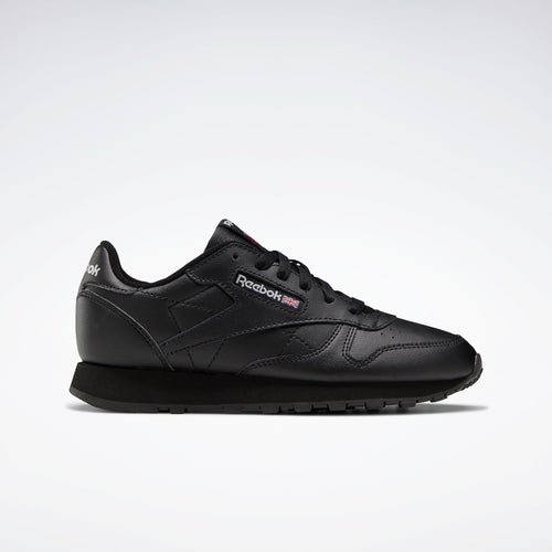 REEBOK FOOTWEAR KIDS Classic Leather Shoes - Grade School CBLACK/CBLACK/CBLACK