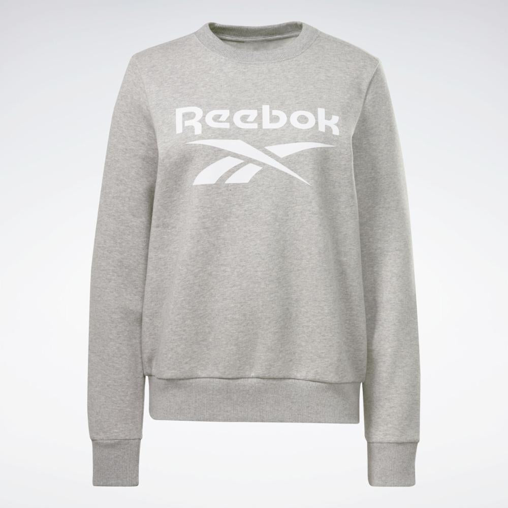 Reebok Apparel Women Reebok Identity Big Logo Fleece Crew Sweatshirt MEDIUM GREY HEATHER