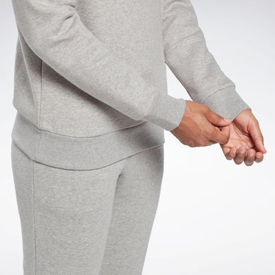 Reebok Apparel Women Reebok Identity Big Logo Fleece Crew Sweatshirt MEDIUM GREY HEATHER