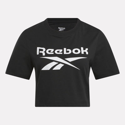 Reebok Apparel Women Reebok Identity Big Logo Crop T-Shirt BLACK