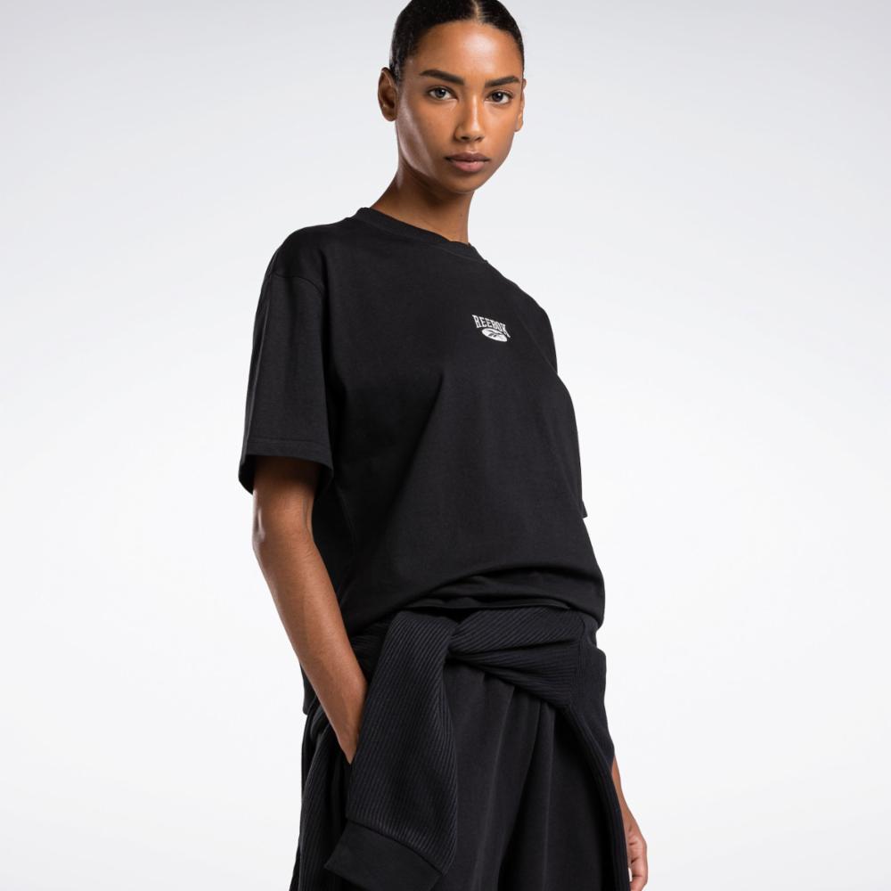 Reebok Apparel Women Classics Archive Essentials Small Logo T-Shirt BLACK