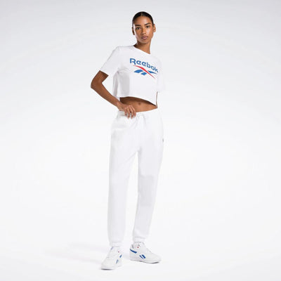 Reebok Apparel Women Reebok Identity Big Logo Cropped T-Shirt WHITE