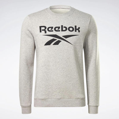 Reebok Apparel Men Reebok Identity Fleece Stacked Logo Sweatshirt MEDIUM GREY HEATHER