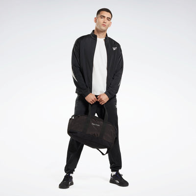 Reebok Apparel Men Reebok Identity Vector Knit Track Jacket NIGHT BLACK/WHITE