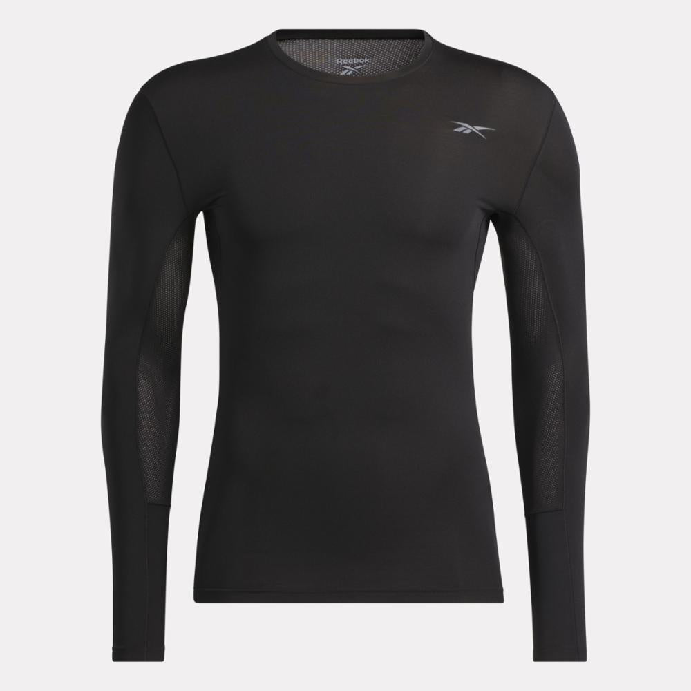 Reebok Apparel Men Compression Long Sleeve T-Shirt BLACK