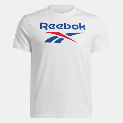 Reebok Apparel Men Reebok Identity Big Stacked Logo T-Shirt WHITE