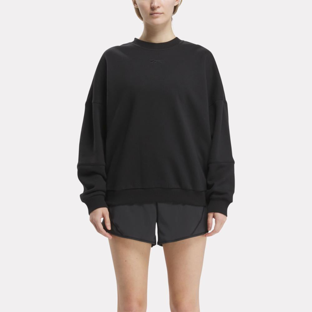 Reebok Apparel Women Lux Oversized Crew BLACK