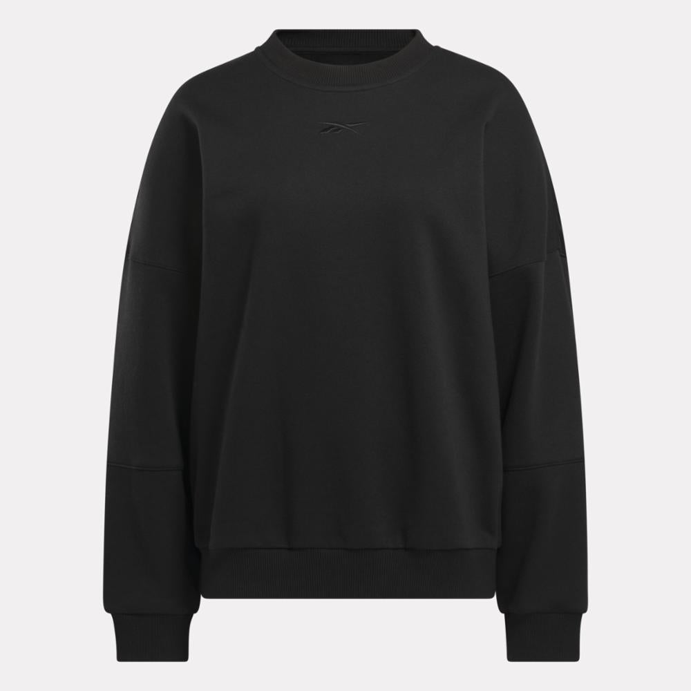 Reebok Apparel Women Lux Oversized Crew BLACK