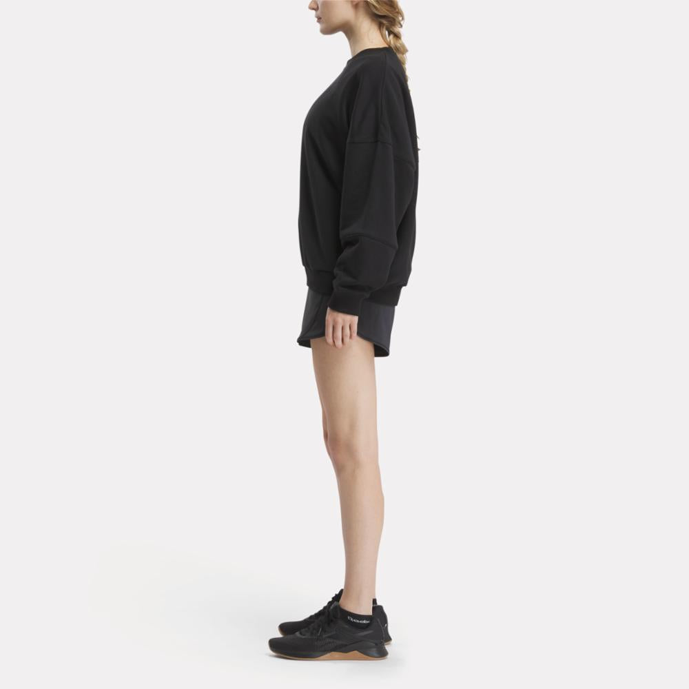 Reebok Apparel Women Lux Oversized Crew BLACK