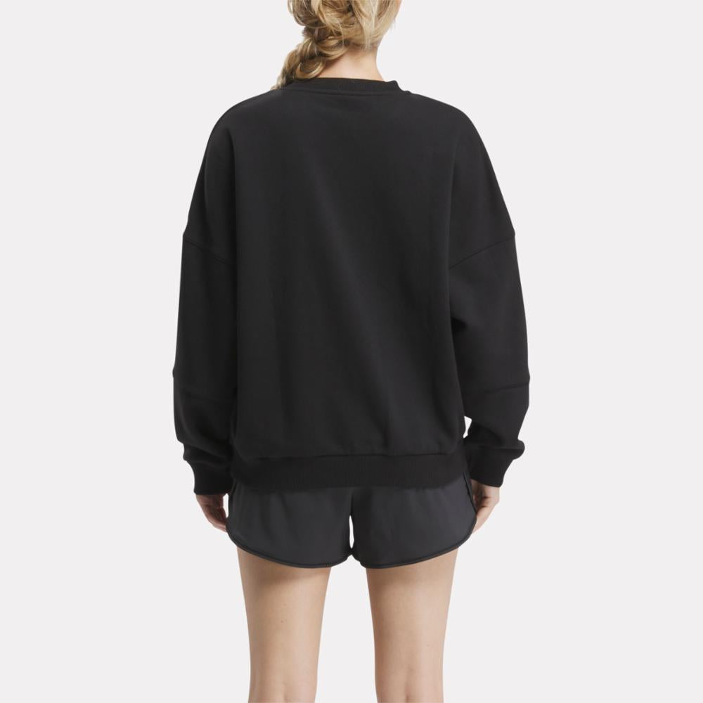 Reebok Apparel Women Lux Oversized Crew BLACK